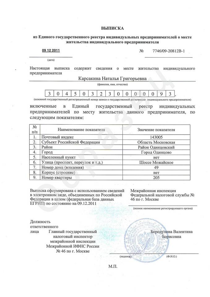 Лист записи ЕГРИП: что это и как получить