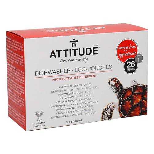 Таблетки для посудомоечной машины Attitude 26 штук в Леонардо