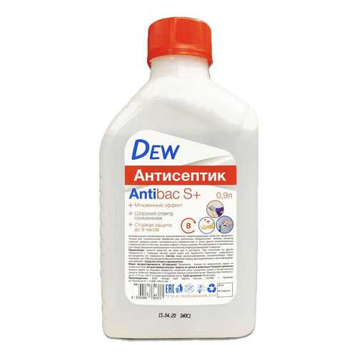 Антисептик Dew Аntibac S+ 8 часов для рук и поверхностей спиртосодержащий 900 мл в Леонардо