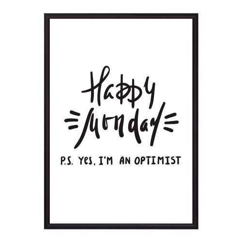 Постер в рамке Happy Monday 30х40 см в Леонардо