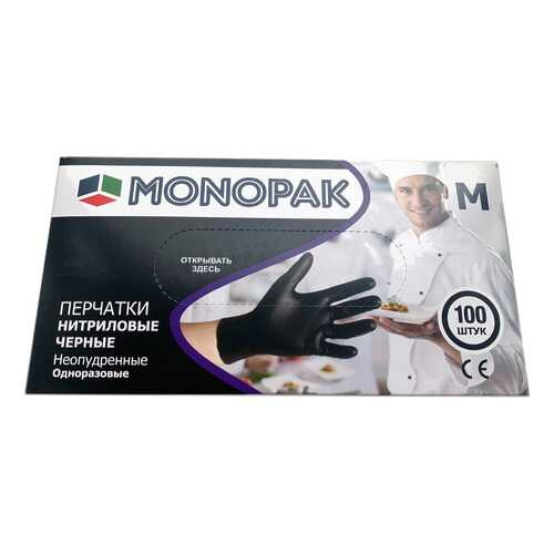 Перчатки Monopak виниловые неопудренные черные M 100 шт 50 пар в Леонардо