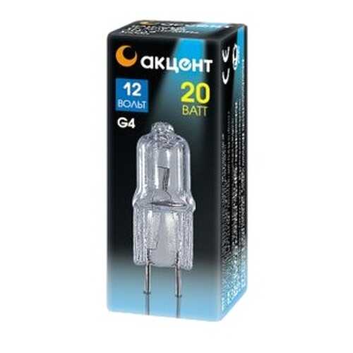 Лампа галогенная АКЦЕНТ JC 12В 20W G4 капсульная прозрачная в Леонардо