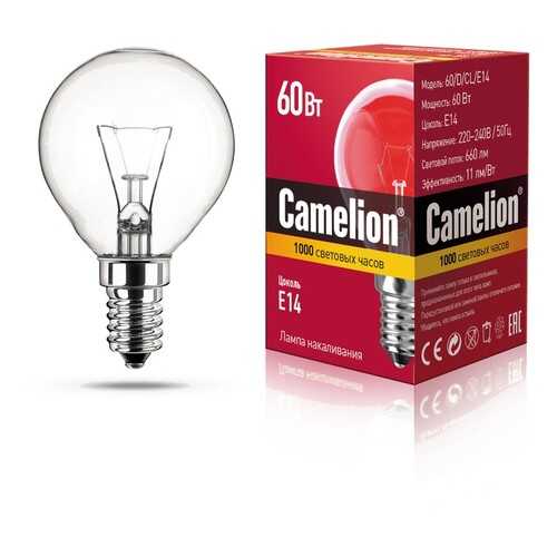 Лампа накаливания Camelion шар прозрачный 60 Вт. Е14 в Леонардо