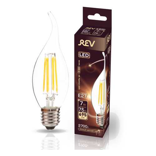 Лампа светодиодная REV FILAMENT FC37 E27 7W, 2700K, DECO Premium в Леонардо
